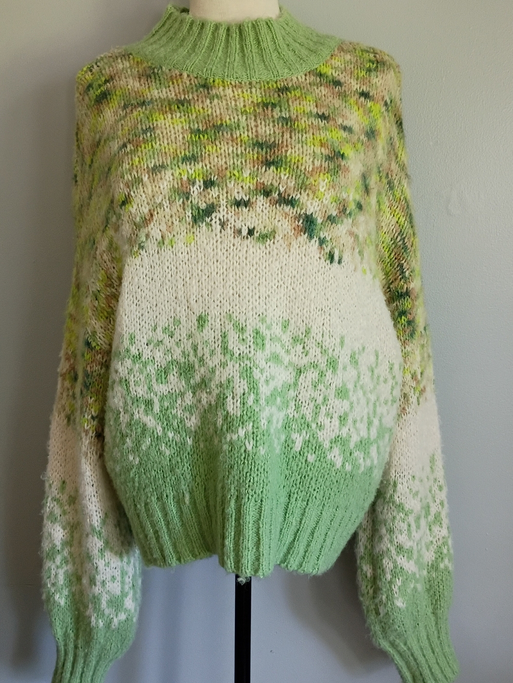 Aerie Green Speckled Oversized Knit Sweater L/G